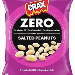 Crax Zero Classic Salted Peanut Namkeen Snacks 160g | No Palm Oil | Himalayan Rock Salt-picture-26