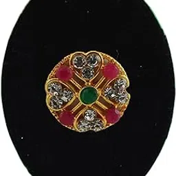 vidhya kangan Handmade Fancy Stone stud Work Saree pin Brooch for Women Jewellery Latest Stylish Crystal Unisex Floral Shape Brooch for Women/Girls (sku-bro2739)-picture-22