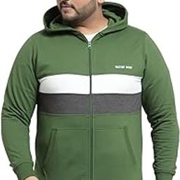 kalt Men Full Sleeve Striped Zipper Fleece Hoodie-picture-12