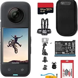 Insta360 X3 - Waterproof 360 Action Camera with 1/2" 48MP Sensors, 5.7K 360 Video, 72MP 360 Photo, Stabilization, Touchscreen, 50 in 1 Accessory Kit + 64GB Card + Card Reader + More-picture-22