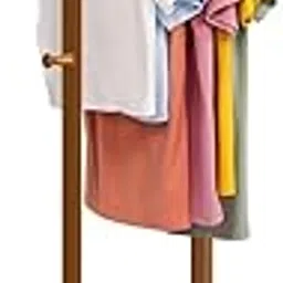 Ash & Roh Natural Wooden Coat Rack Stand With Hooks Adjustable Height, Easy Assembly, Sturdy Solid Base for Coats, Hats, Handbags Entryway, Hallway, Bedroom, Office (Walnut, 92-3)-image-84