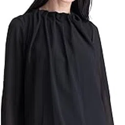 fablestreet Women's Polyester Solid Long Sleeve Regular Fit Top (TP476BLAC)-picture-34