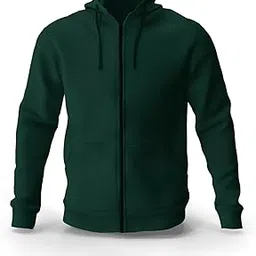 koverify Plain Cotton Blend Stylish Zipper ClosureRegular Fit Hooded Zipper for Men-picture-14