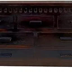 GateWay Furniture Solid Sheesham Wood Kuber Chest of 7 Drawers Multipurpose Wooden Cabinet with Storage for Living Room Home (Walnut Finish)-image-11