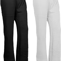 Womens Warm Woolen Full Length Palazo Pants for Winters_Free Size_Black/White Regular-image-36