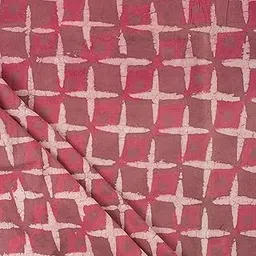 Premium Soft Cotton Fabric Material Red Color Fabric Diamond Start Printed Lightweight Solid Fabric 5 Meter Long 44 Inch Wide Cloth Piece Women Salwar Kameez, Kurti, Men Kurta Making-image-9