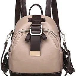 PU Leather Shoulder Backpack For Women's-image-2