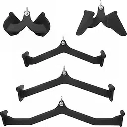 Amazon Brand - Symactive Cable Machine Attachments. Black Matte Handles with Universal Attachment for Cable Machines. (Set of 5)-picture-51