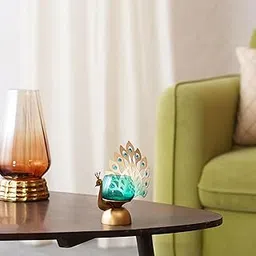 HOME 360 Peacock Votive Candle Stand | 14X14X26 CM | Decorative Handcrafted Candle Holder | Ideal Showpiece for Home Decoration, Housewarming & Gifting-picture-12