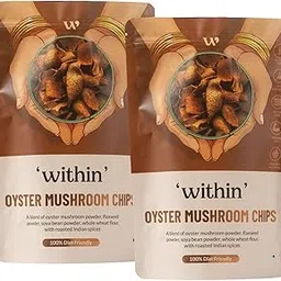 Within Healthy Roasted Oyster Mushroom Chips - 75G (Pack Of 2) | Rich In Fiber | Gluten-Free & Oil-Free Snack | 100% Diet Friendly | With Flax Seeds | No Added Preservatives | Rich in Vitamins & Antioxidants-image-33