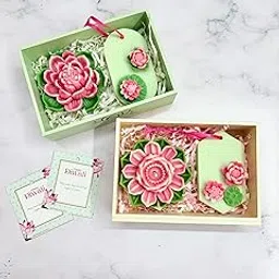 Yellow Petal® - Diwali Gift Hamper, Lotus Candle and Wax Sachet Combo, MDF Wood Base Gift Pack, laxmi puja and ganpati puja Gift (2)-picture-25