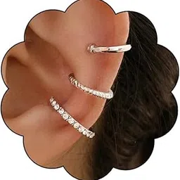 yooestores82 Ear Cuff Earrings for Women Non Piercing Earring Cuff,Cubic Zirconia Trendy Ear Cuffs Earrings Hypoallergenic Gold Rhinestone Ear Clip Earrings for Women-picture-28
