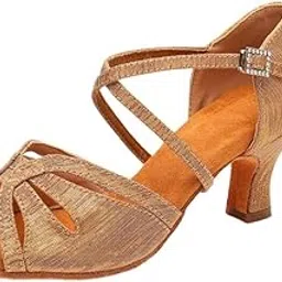 yashidun Women's Dance Sandal Soft Bottom Mid-Heel Girls' Heeled Sandal-picture-39