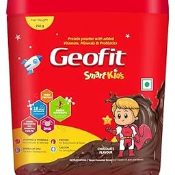 Geofit Smart Kids Nutritional Health Drink Protein Powder Chocolate Flavoured with Multivitamins & Multimineral for immunity booster & Body Growth - 250g Each (Pack of 2)-picture-28