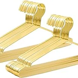 Jetdio 20 Pack Premium Metal Coat Hangers, 17.7” Extra Smooth & Durable Metal Shirt Dress Hanger, Light & Sturdy Metal Rack for Jacket Trouser Pant Slack, Gold-picture-65