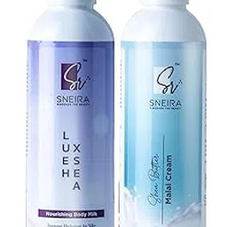 SNEIRA® Nourishing Shea Butter Malai Cream Body Lotion & LUXESHEA Nourishing Body Milk Combo 400ML (Pack of 2) | Deep Hydration, Skin Softening & Long-Lasting Moisture | For Men & Women | 24-Hour Moisture Lock-picture-35