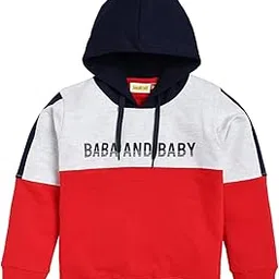 Baba & Baby Winter wear Hooded Regular Fit Sweatshirt for Boys Cotton, Lightweight, Fashionable, Trendy Hoodie (14-15 Years, Red B&B)-picture-31