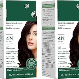 Bio Hair Colour l Ammonia Free Hair Color l 9 Organic Herbal Extracts l Natural and Healthy Shine l 50g + 110ml| Brown 4N-Pack of 2-image-88