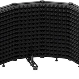 kh Mic Isolation Shield - Portable Vocal Booth Studio Acoustic Sound Shield with Absorbing Foam for Microphone, Ambient Reflection Filter for Home Voice Studio (5 Panels)-picture-57