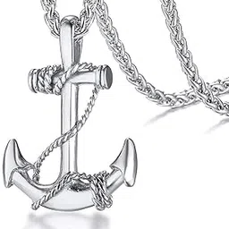 Vintage Anchor Necklace & Pendant 316l Stainless Steel | Navy Mooring Rope Anchor Pendant for Women/Men-image-12