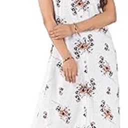 anglina Women's All Over Printed Open Front Cotton Blend Nighty/Maxi/Nightgown/Nightwear WSR-140-picture-37