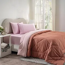 maspar Glister Quilt/Quilted Bed Cover/Comforter, 228 X 265 cm, Double, Rust-picture-11