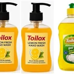 Toilox Twin Hand Wash & Dish Wash Combo | 2 x 250 ml + 1 x 500 ml | Soft on Hands | Tough on Grease | Fresh Fragrance | Complete Kitchen Hygiene-picture-18