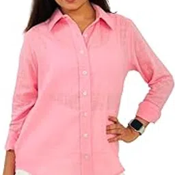 anna monna Women's Classic Cotton Shirt, Regular Fit, Full Sleeve, Collared Neck Shirt for Women-picture-50