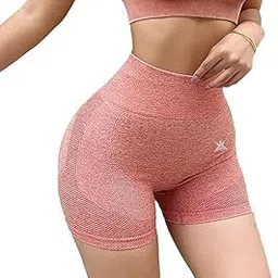aryka Wear for Women | High Waist | Squat-Proof | Workout Short Tights for Women | 4-Way Stretch | Shorts for Gym, Cardio | Yoga Shorts | Gym (Imported) Pink-picture-24