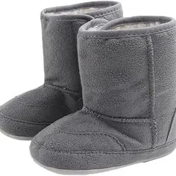 Baby Soft Sole Anti-Slip Mid Calf Winter Warm Infant Prewalker Snow Boots 12-18 Months Gray-image-75