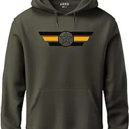 adro Men's Solid Regular Hooded Sweatshirt image 1