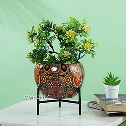 CraftVatika Metal Flower Vase Diwali Gift items for home decoration Tabletop, Side Table, Living Room, Home Office Decoration, Home Decorative Items, Golden-picture-26