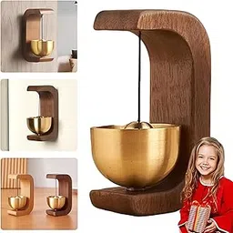 2025 New Wooden C-Shaped Wind Chime, Suction Door Type Solid Wood Wind Chime, Door Wind Chime, Shopkeepers Bell for Door Opening, Magnetic Door Chime, for Restaurants Home Barn C Shape (Walnut)-image-69