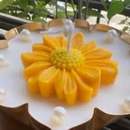 Writtini Lotus Urli Candle, Yellow Daisy Design with Pearl Accents, Handcrafted Decorative Tealight for Home, Festive & Pooja-picture-27