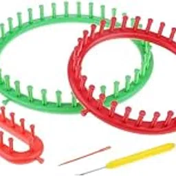 EXPORA 4 Pieces/Set Round and Oval Wool Knitting Loom Scarf Sweater Shawl DIY Knit Tools image 1