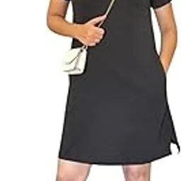 GlamZei Cotton Tshirt Dress for Women | Round Neck Tshirt Dress with Side Pocket | Nightwear Dress for Girls-picture-12