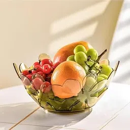 Pack of 2 Fruits & Vegetables Basket for Kitchen, Unbreakable Plastic Fruit Bowl | Stylish Transparent Design Fruit Basket for Dining Table & Kitchen | Durable Multipurpose Storage Bowl Pack of 2-picture-45