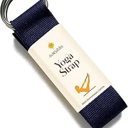 Sarveda Yoga Belt | Organic Cotton for Stretching suitable for Gym Yoga (Navy Blue)-picture-21