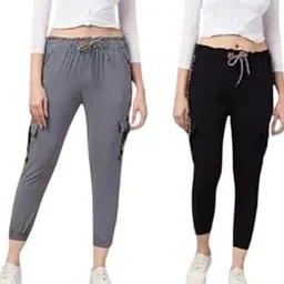 Trendy Joggers and Toko Stretchable Cargo for Girls and Women Combo Pack of 2 Trousers & Pants Toko_07-image-83