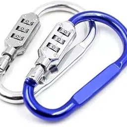 Portible Space 3-Digit Combination Number Lock with Hook Keyring | Secure Travel Padlock for Backpack, Luggage & Bags Alloy Steel Mini Key Screw Locking Hooks Keychain, Cabinets Lockers Portable-picture-13