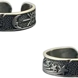 fourseven Jewellery 925 Sterling Silver Celestial Scenes Silver Toe Ring Set for Women-picture-56