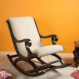 WoodCrafted Teak Wood Traditional Rocking Tropical Comfortable and Simple Designed Rocking Chair (Cream)-picture-50