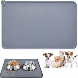 Emwel Dog Food Mat, Silicone Dog Bowl Mat, Non-Slip Cat And Feeding Mat, Waterproof Dog Placemat L (47 * 30)-picture-32