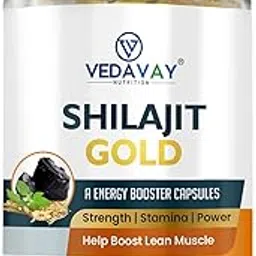 VedaVay Shilajit Gold Ayurvedic Energy Booster Capsules, 60 Count, Strength, Stamina, Power, Boost Lean Muscle-picture-40