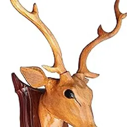 Bankura Traditional Art Center Wooden Handicraft Deer Head (40cm Clear) - showpieces for Wall Decoration and Wall Mounted - Home Decors, 1 Piece-picture-34