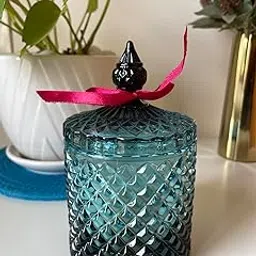 Blue Crystal Jar Soy Candles, Scented Candle Set in Decorative Glass Holders (Ocean Vibe)-picture-39