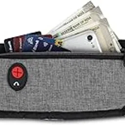 double r bags Polyester Unisex Waist Bag with Adjustable Elastic Belt for Travel, Running & Hiking - Grey (Pack of 1)-picture-23