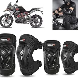 Auto Pearl Protective Half Elbow Guard, Knee Guard and Shin Guards compatible with G 310 GS Black (Pack of 4)-picture-27