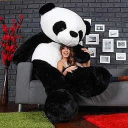Soft Toys Long Soft Lovable Huggable Cute Giant Life Size Teddy Bear Washable 100% Child Safe Best for Birthday Gift Valentine Gift for Girlfriend August (Panda, 7 Feet)-image-3