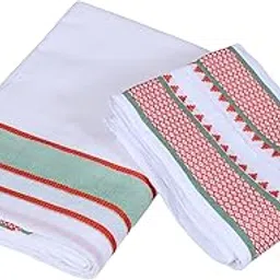 Cotton Dhoti for Men | Veshti | Mundu| Lungi for men cotton | Perfect for Weddings, Festivals, Pooja| Dhoti for Men Cotton| 2 Meter Set, Free Velcro Belt-image-0